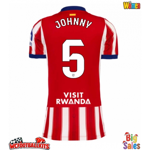 Atletico Madrid Johnny Cardoso #5 Replica Home Stadium Shirt for Women 2026-27 Short Sleeve